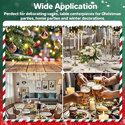 Miniatura 6 de Sukh 6150 piezas de decoración de jarrón de bastón de caramelo de Navidad, cuentas de Navidad, bastones de plástico, cuentas de gel de agua, adornos