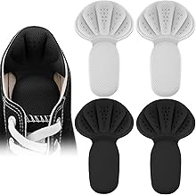 Sibba Sponge Heel Grips - Cushion Inserts for Too Big Shoes, Soft Mesh Pads, Thick Back Insoles - Anti Blister Heel Protectors (Black & Grey)