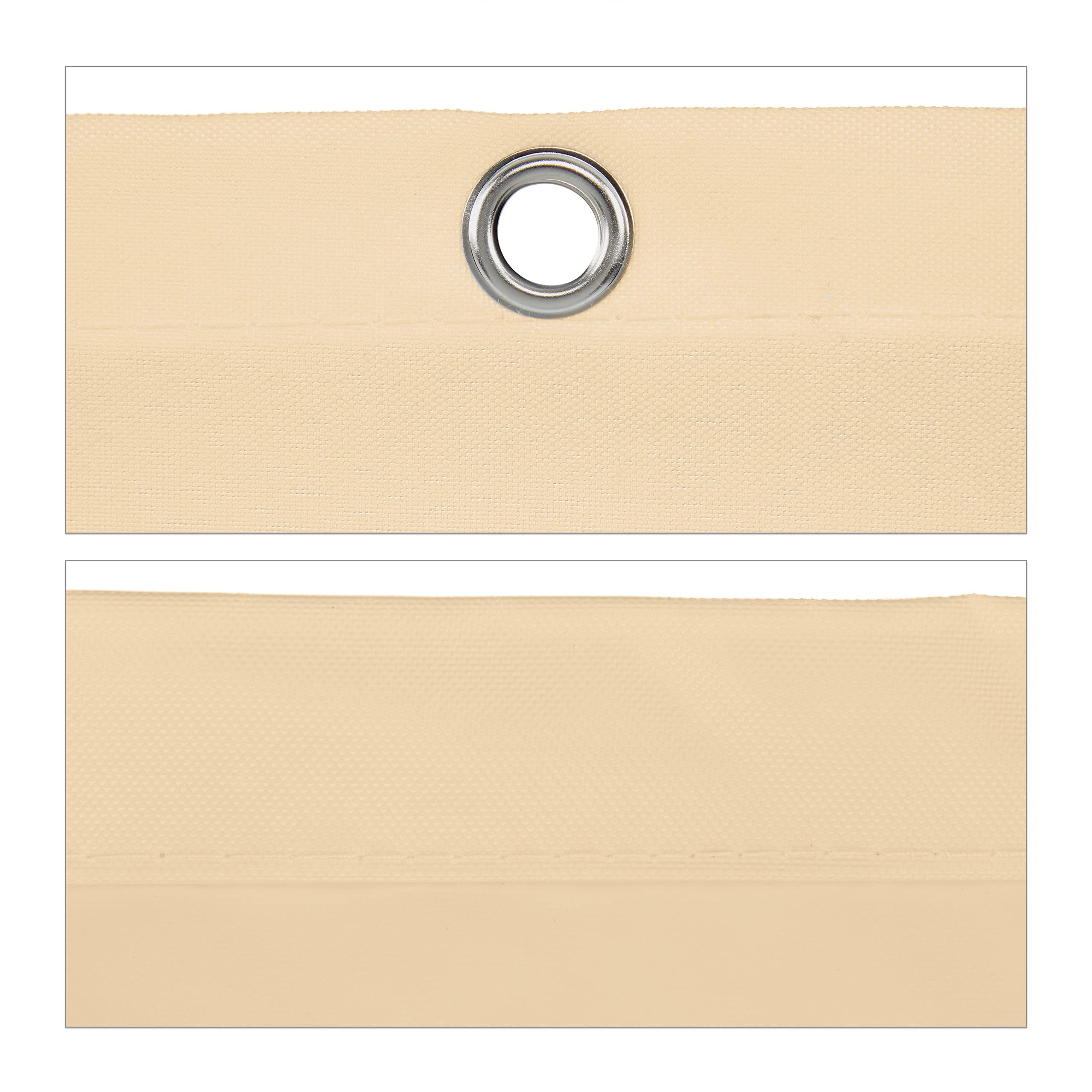 Relaxdays Sonnensegel rechteckig, 2 x 4 m, wasserabweisend, UV-Schutz, mit Spannseilen, Schattenspender Garten, beige