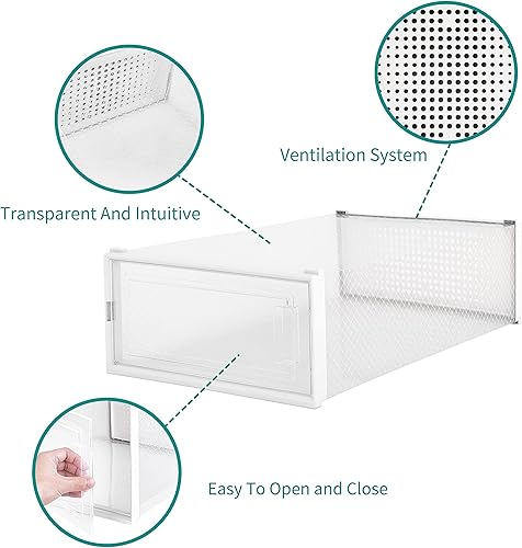 Miniatura 5 de PARANTA Caja de almacenamiento de 8 piezas para botas y zapatos, caja apilable de plástico transparente, organizador de zapatos que ahorra espacio