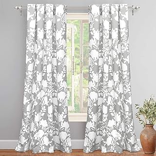 Sponsored Ad - DriftAway Floral Delight Botanic Pattern Room Darkening Thermal Insulated Grommet Unlined Window Curtains S...