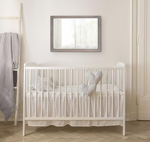 Miniatura 4 de Kate and Laurel Hogan Farmhouse - Espejo de pared de 18 x 24 pulgadas, color gris, espejo rectangular rústico de madera para pared