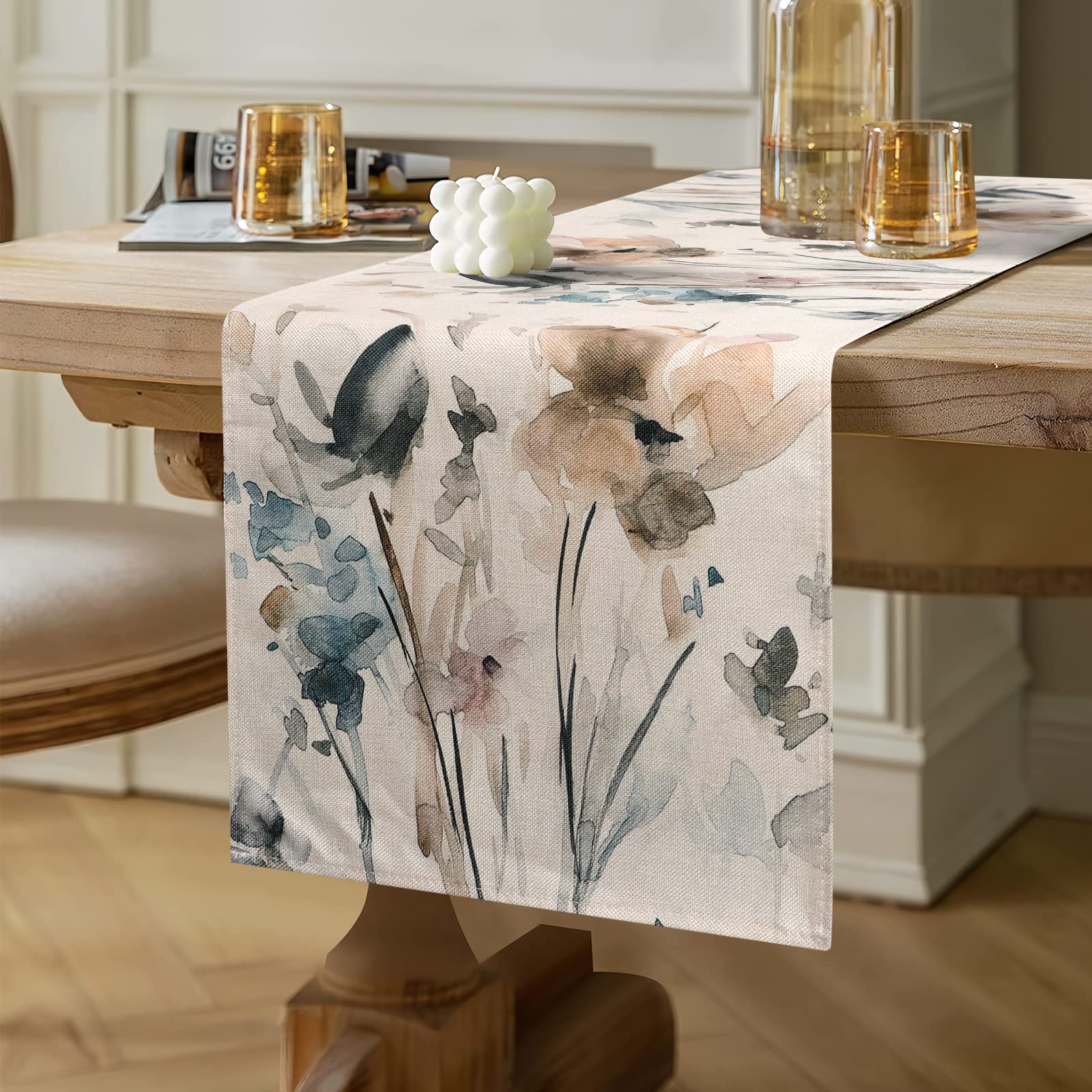 Runner Da Tavolo In Cotone E Lino Lungo 120 Cm Con Nappe, Fatto A Mano Stile Rustico Per Feste E Uso Quotidiano Grigio Scuro 120 Cm 90039631