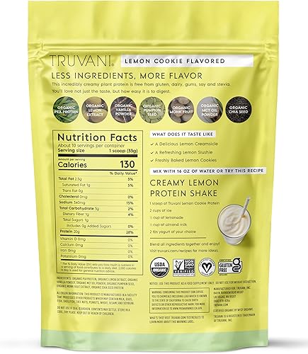 Miniatura 37 de TRUVANI – Polvo de proteína a base de plantas – Proteína orgánica certificada USDA en polvo, vegano, sin OMG, sin gluten