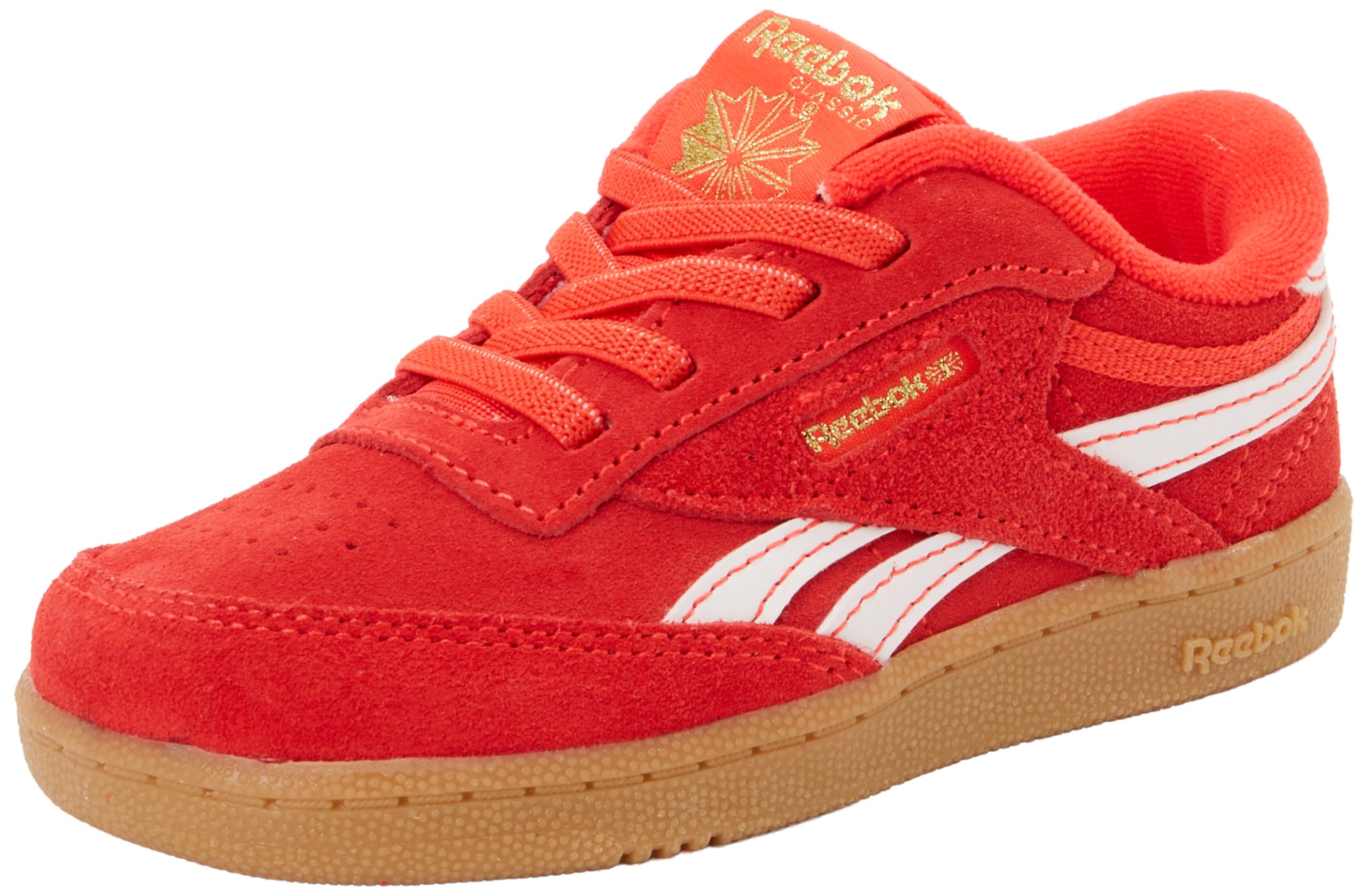 Reebok Unisex Children's Club C Revenge Trainers, Energyred Ftwrwhite Goldmet, 2.5 UK