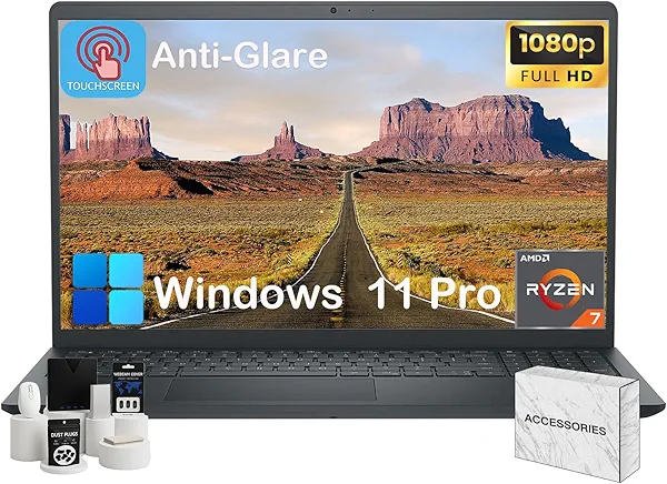 Dell Inspiron 15 3535 Touchscreen Business Laptop - 15.6" Anti Glare WVA FHD Display • AMD Ryzen 7 7730U Processor • 64GB RAM • 2TB SSD • Numeric Keypad • HD Webcam • Windows 11 Pro • with Accessories