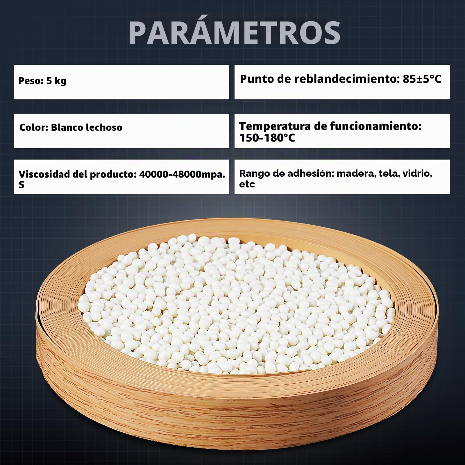 YUCHENGTECH Pellets de Pegamento Blanco de 5kg Pegamento para Encolado de Bordes Pegamento Termofusible para Bandas de Bordes Gránulos de Pegamento para Tapacantos