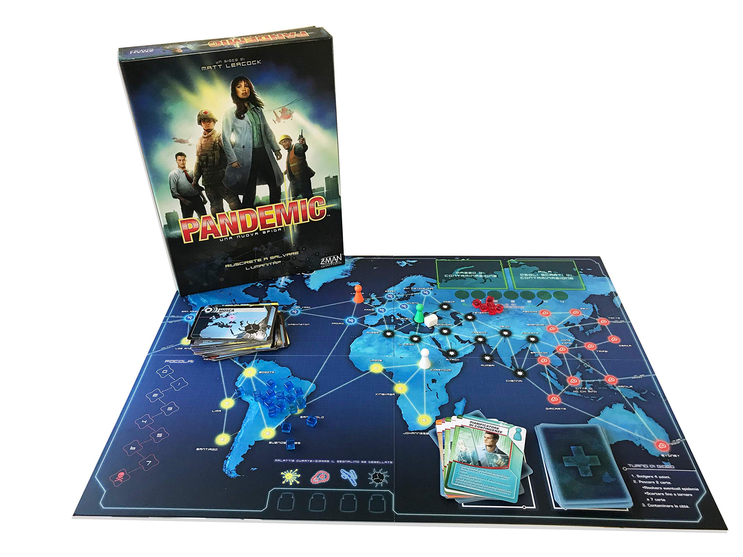 Asmodee - Pandemic - Gioco da Tavolo Collaborativo, 2-4 Giocatori, 10+ Anni, Edizione in Italiano