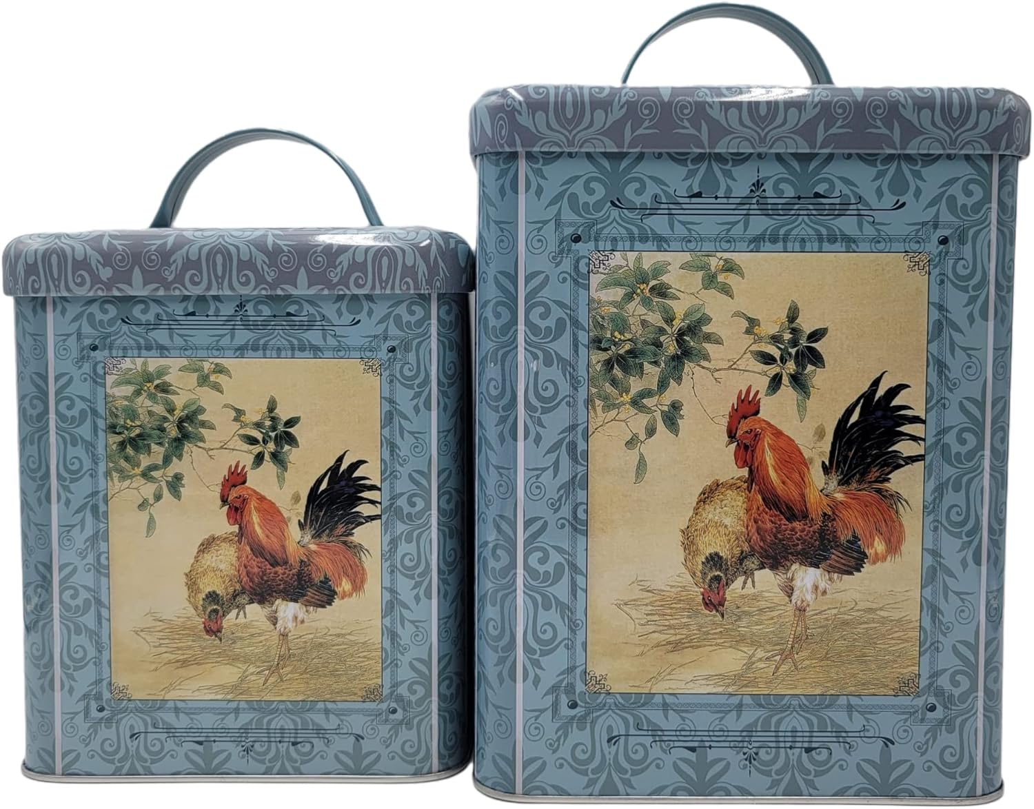 Amazon.com: hadaaya Rooster French style storage tins, Farmhouse ...