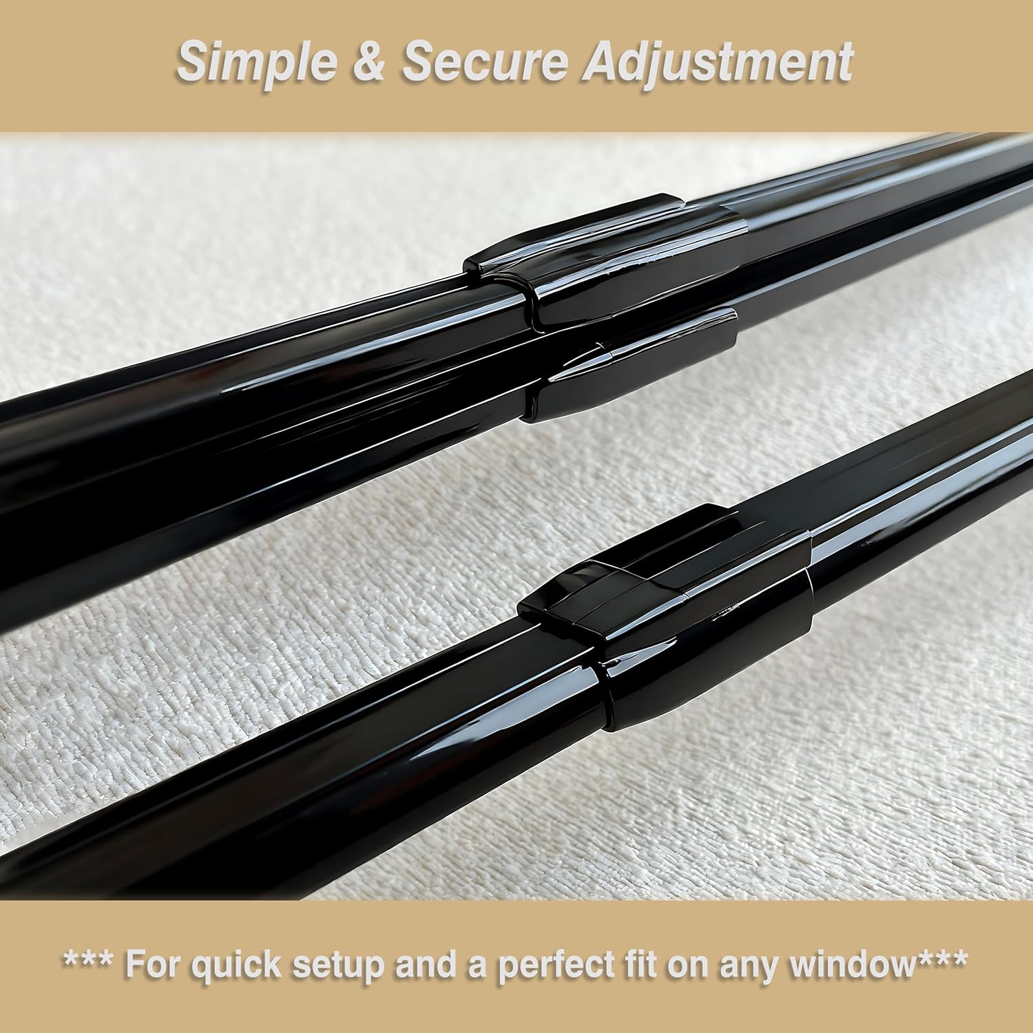 2-Pack Retractable Ceiling Track for Curtains, 2.95-4.92ft Each Mounted Ceiling Curtain Track, Telescoping Sliding Room Divider Curtain Rod with Hooks for Living room, Bedroom, Shower, RV, Black