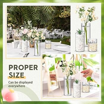 Amazon.com: Nuogo 36 Pcs Plastic Cylinder Vases Tall Clear