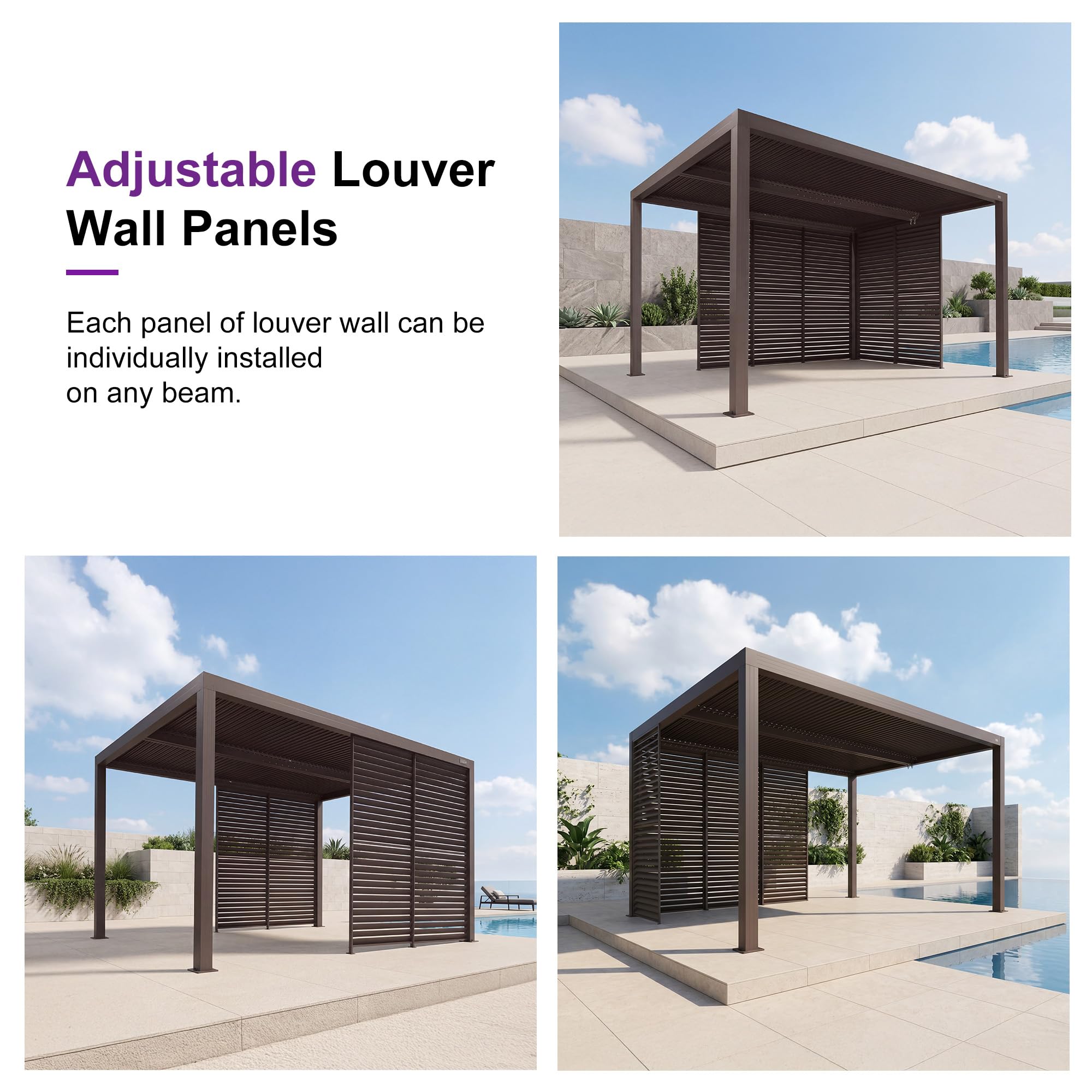 Amazon.com : PURPLE LEAF Outdoor 10' × 14' Louvered Pergola with