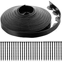 JDXN No Dig Landscape 1.8 Inch Tall Edging Garden Edging Landscape Edging with Spikes for Landscaping, Flower Gardens, Lawn Black, 1.8INCH/120FT