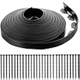 JDXN No Dig Landscape 2 Inch Tall Edging Garden Edging Landscape Edging Comes with Spikes for Landscaping, Flower Gardens, Lawn (Black, 118 FT)