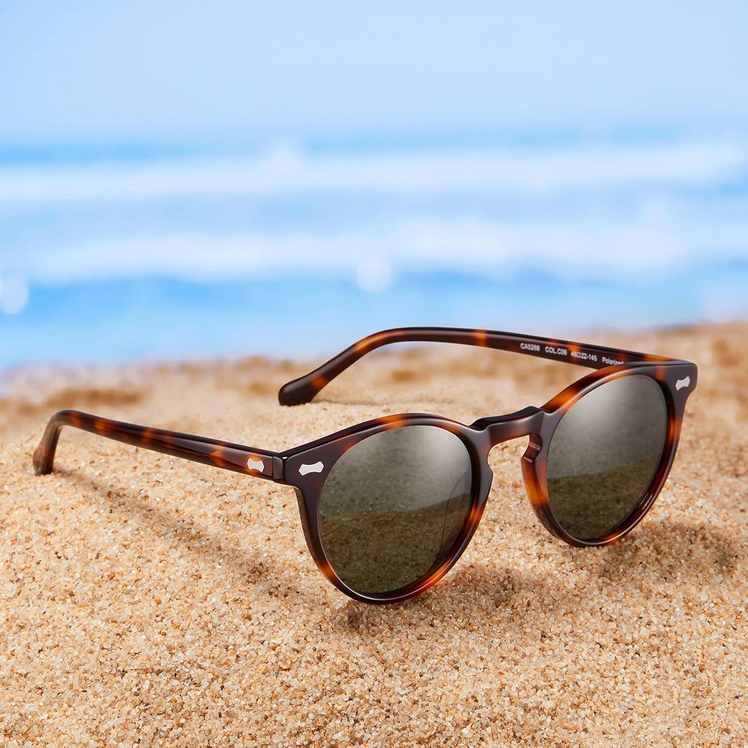 CARFIA Polarized Sunglasses for Women: Acetate Frame, Small/Medium Size, UV400 Protection - Anti Glare CA5288 - Image 3