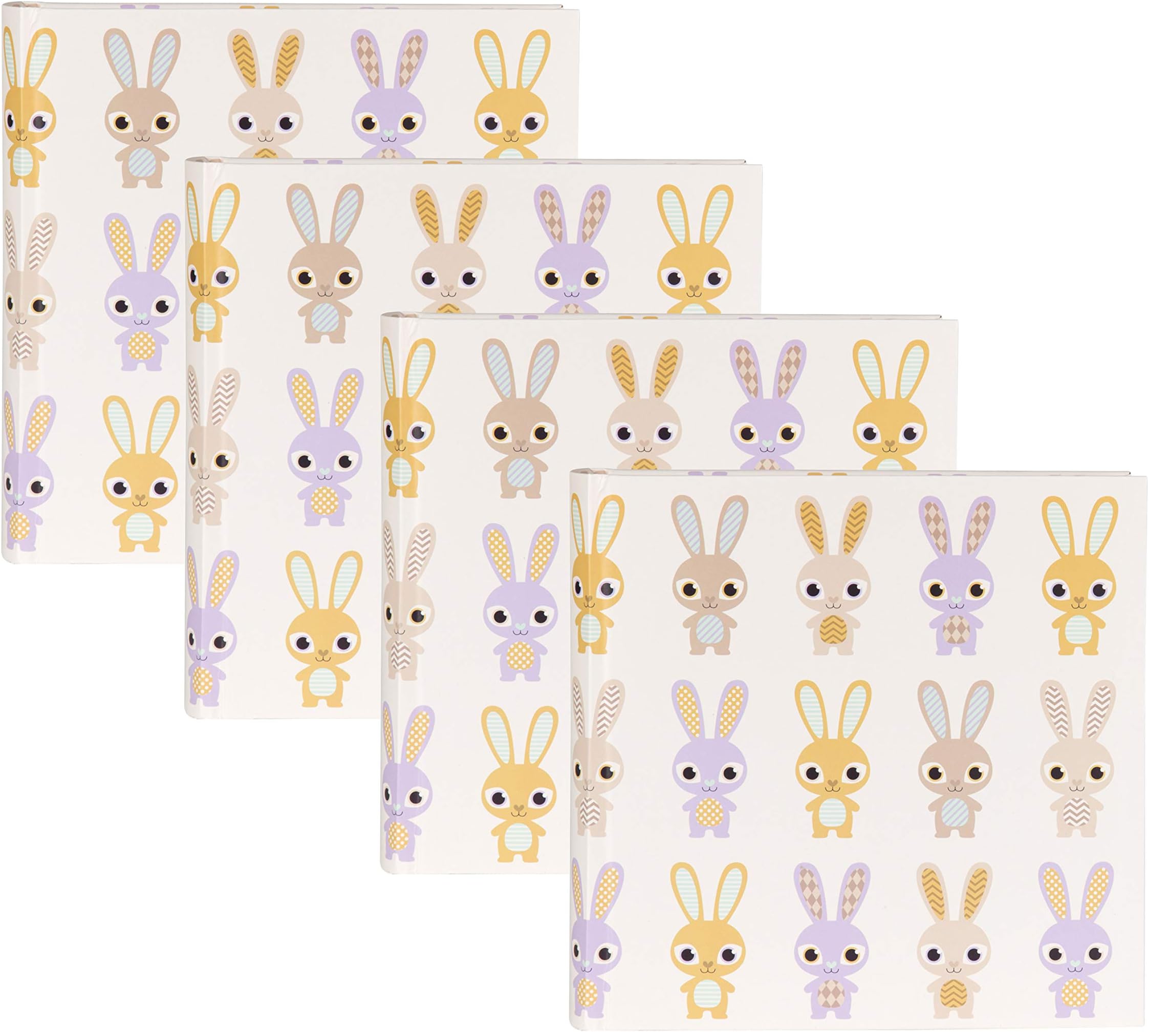 DesignOvation Baby Bunnies Photo Album, Holds 200 4x6 Photos, Set of 4