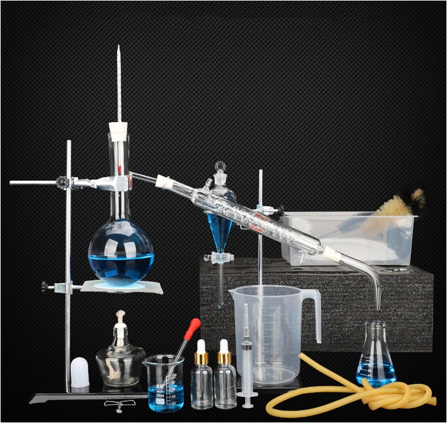 1000mL,Essential Oil Distillation Apparatus Lab Glassware Kits