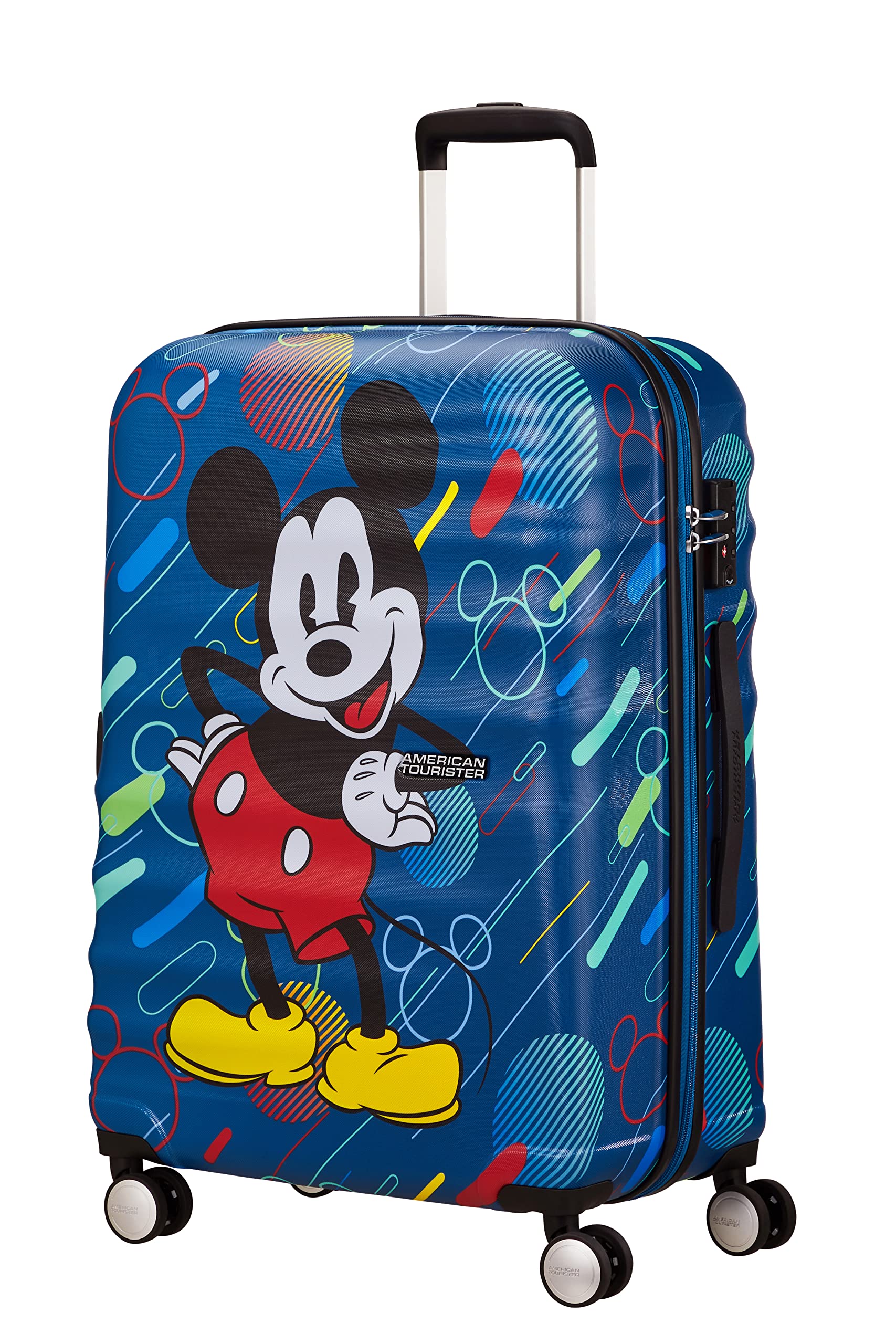 American Tourister Wavebreaker Disney - Spinner M, bagagli per bambini, 67 cm, 64 L, multilorato (Mickey Future Pop)