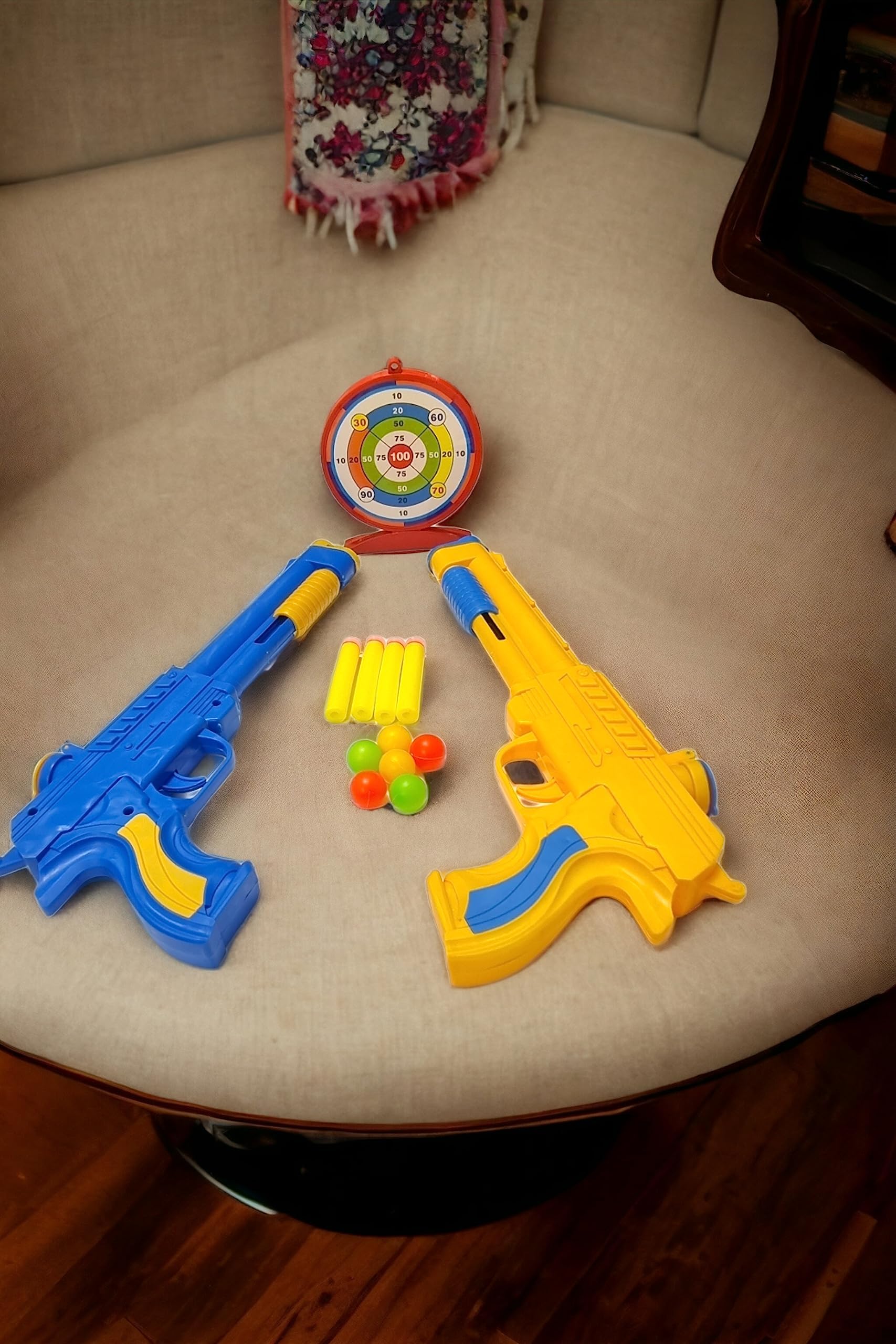 Kiddale Ping Pong Ball Shooting Toy|Shooting Game Toy for Age 6, 7, 8, 9, 10+ Year Old Children|2 Shooting Toy Guns with Plastic Balls and Foam Darts