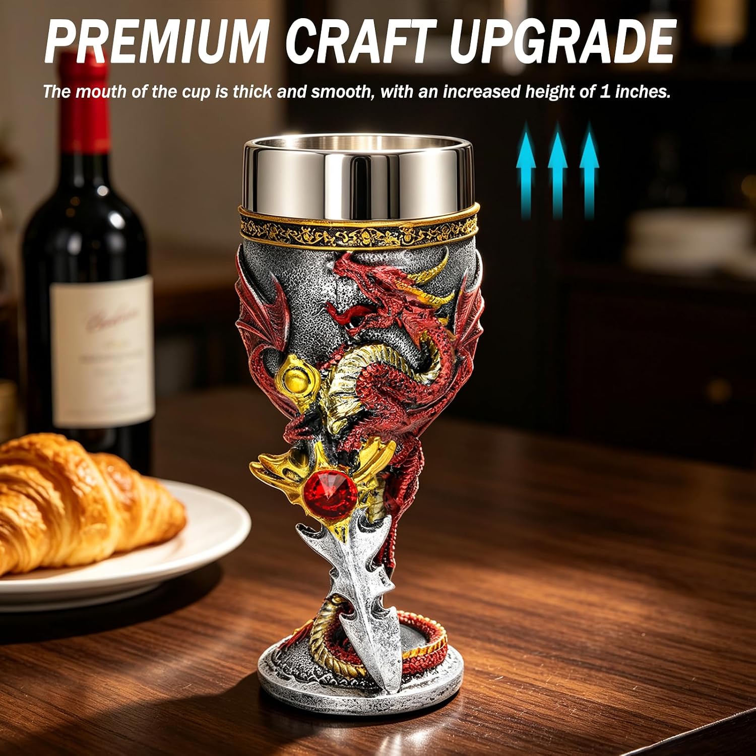 alikiki Red Dragon Goblet Set of 2 Game Chalice of Throne DnD Gift Chalice image 4