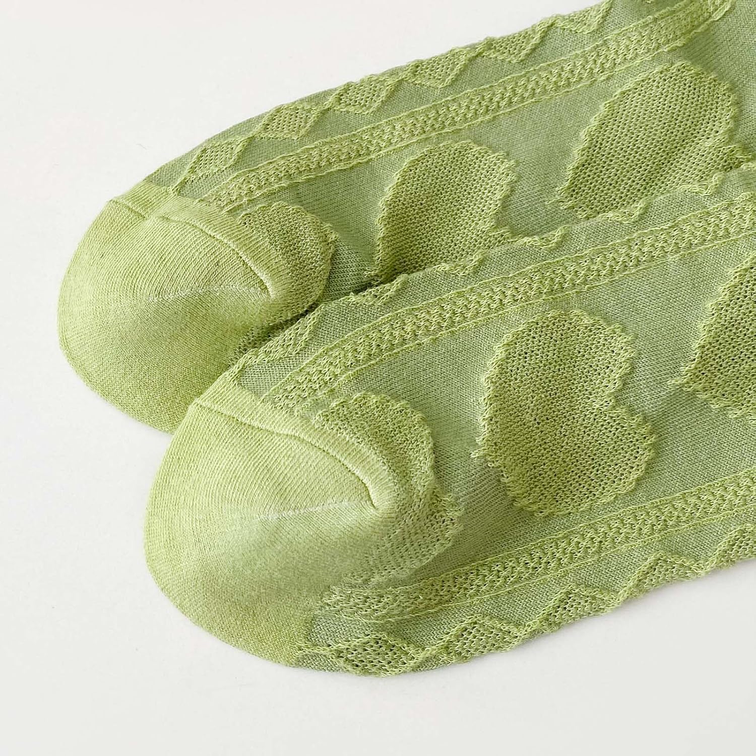 zrylibya Women Ruffle Frilly Lace Trim Ankle Socks Heart Pattern Textured Casual Cute Low Cut Socks 5 Pairs - Image 6