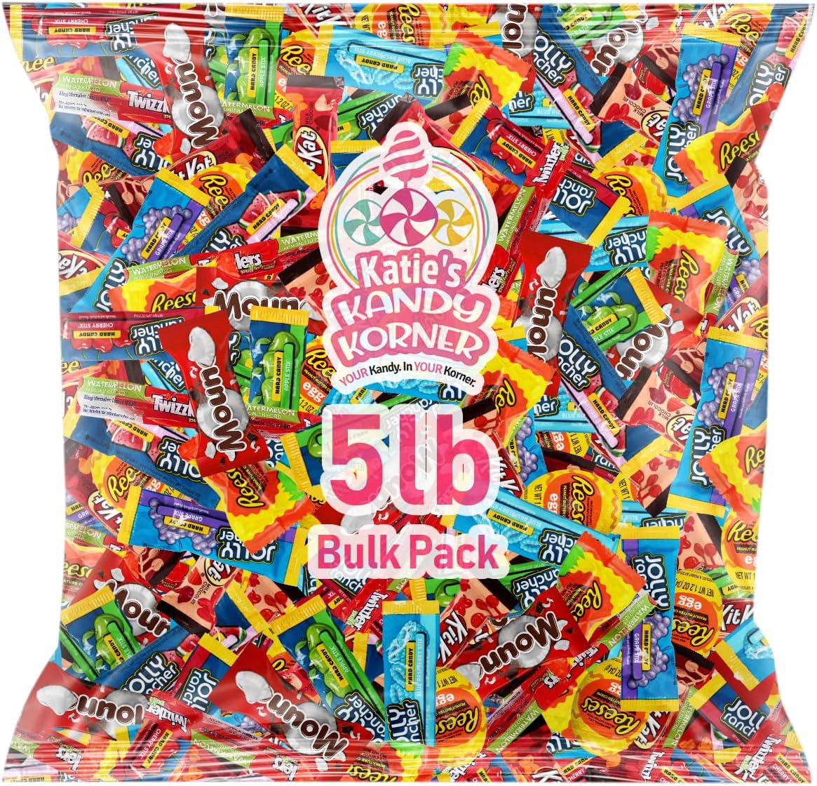 Assorted Chocolate Candy Mix – 5lb Bulk Variety of Individually Wrapped Milk, Dark, and White Chocolates – Ideal for Snacking, Sharing, and Gifting – Great for Home, Office, and Events