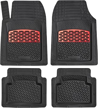 K&K Auto Accessories 3D Car Floor Mat 8 Lb Thick Heavy Duty Durable Universal Sapphire Red Deep Dish for Cars SUVs Minivan Truck