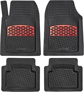 K&K Auto Accessories 3D Car Floor Mat 8 Lb Thick Heavy Duty Durable Universal Sapphire Red Deep Dish for Cars SUVs Minivan Truck