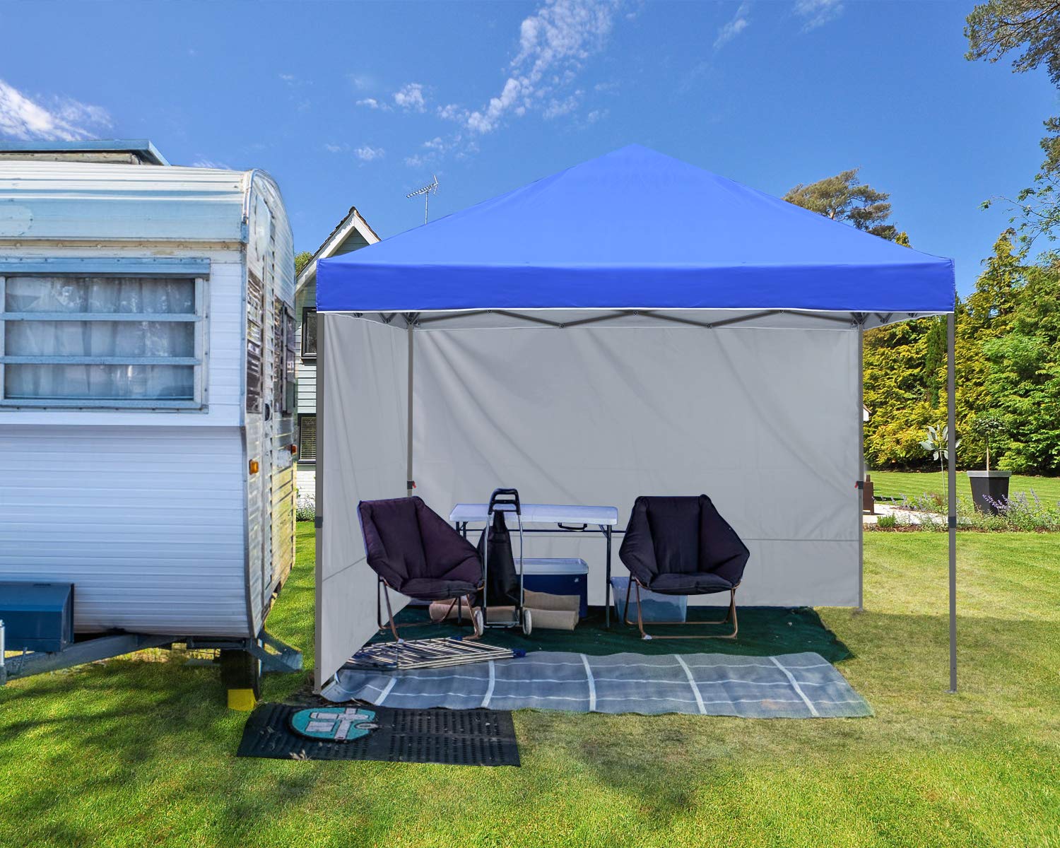 ABCCANOPY Outdoor Easy Pop up Canopy Tent with 2 Sun Wall 10x10, Royal Blue