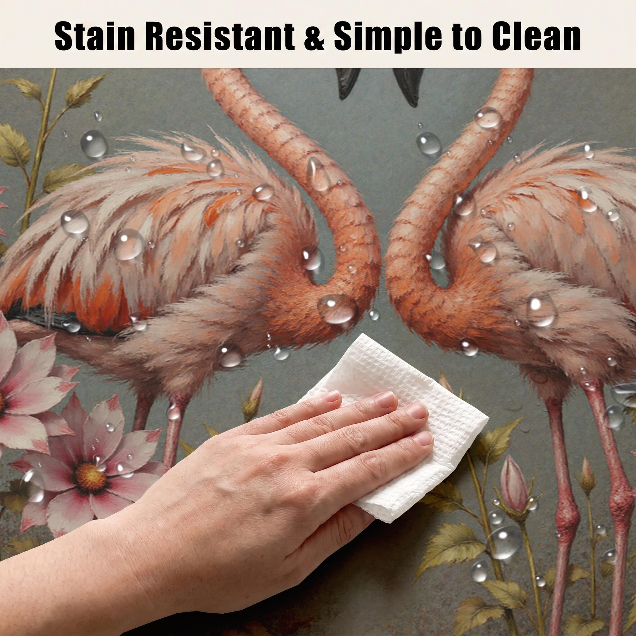 Papier Peint Panoramique 3D Flamant Rose 300X210Cm | Papier Peint Murale Intissé Peinture À L'Huile Classique D'Animaux,Tapisserie Murale Pour Salon Chambre Maison Décoration Intérieure