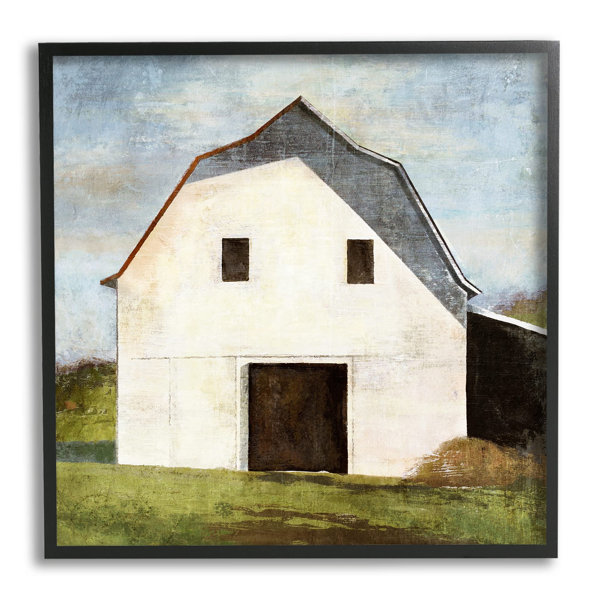 Stupell Industries Rural Barn Farm Painting Framed Wall Art, Design by Suzanne Nicoll
