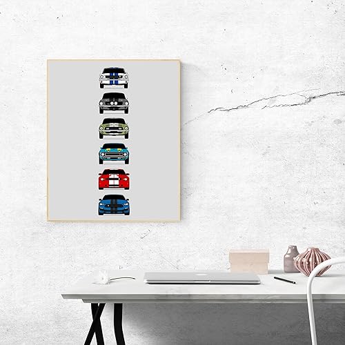 Miniatura 8 de History of Shelby GT350 Generations and Handmade Print of Shelby Mustang GT350 - Multi, 8x10" Metallic Print (Unframed) - Gift for Car Enthusiast