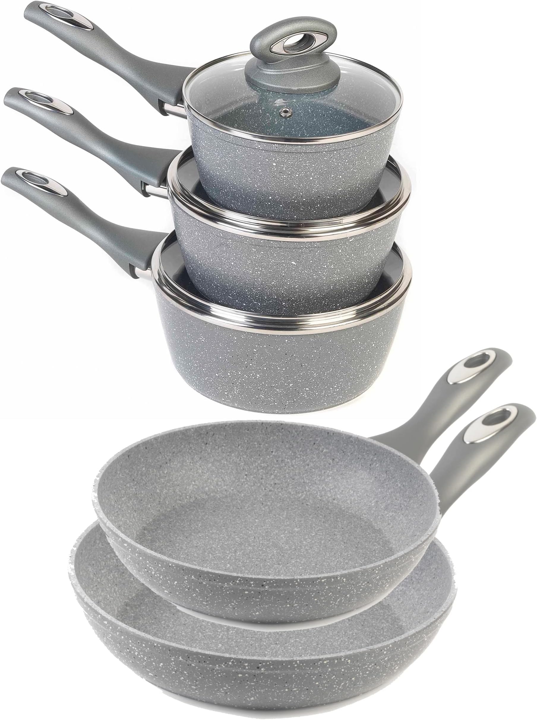 Salter COMBO6440 Marblestone 5Piece Cookware Set NonStick Cooking