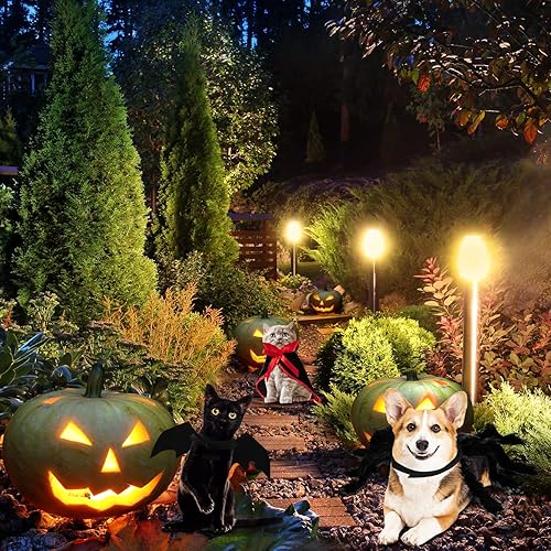 Miniatura 6 de Juego de 3 piezas de disfraz de perro y gato de Halloween, capa de vampiro de murciélago para mascotas, disfraz de araña gigante de imitación para