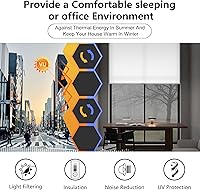 Vista 4 de BERISSA Persianas celulares solares para ventanas, sin cordón, filtrantes de luz, persianas celulares para oscurecer la habitación, persianas