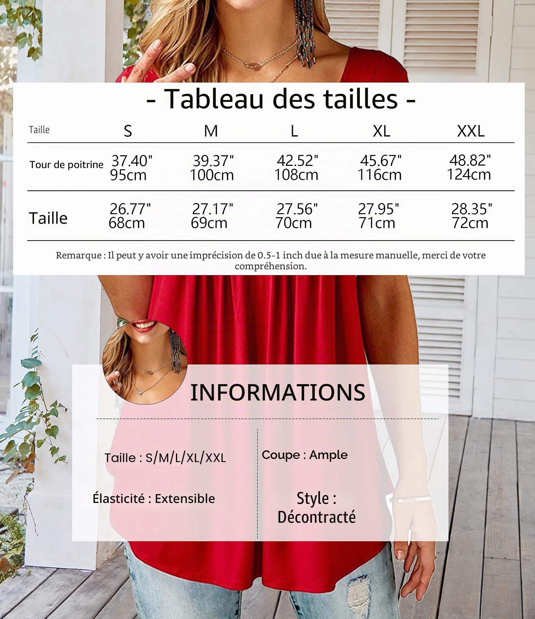 Bequemer Laden Femmes Bouton Tunique Longue Col V Manche Courtes Chemises | Mode Joli T-shirt Dames Printemps Ete Tunique Longue Grande Taille Blouse Femme Chic et Elégant Haut Top Plage Uni Fleuri