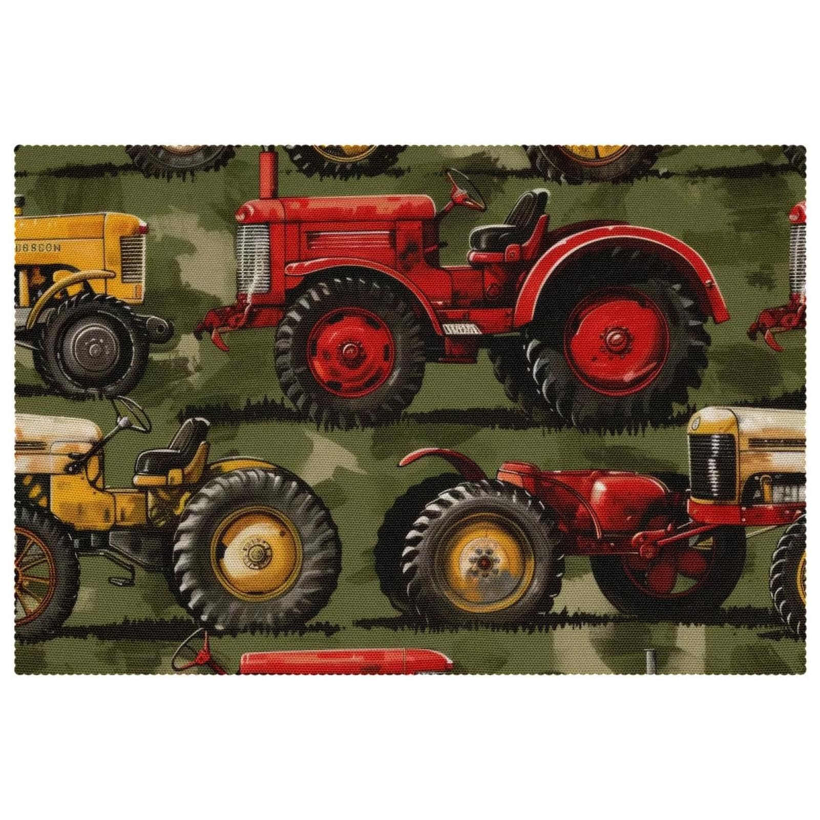 Sets de table antidérapants résistants chaleur motif tracteur