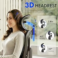 Vista 4 de FLEXISPOT ErgoX - Silla de oficina ergonómica premium con reposapiés, reposabrazos 3D ajustables, soporte lumbar dinámico, función de reclinación e