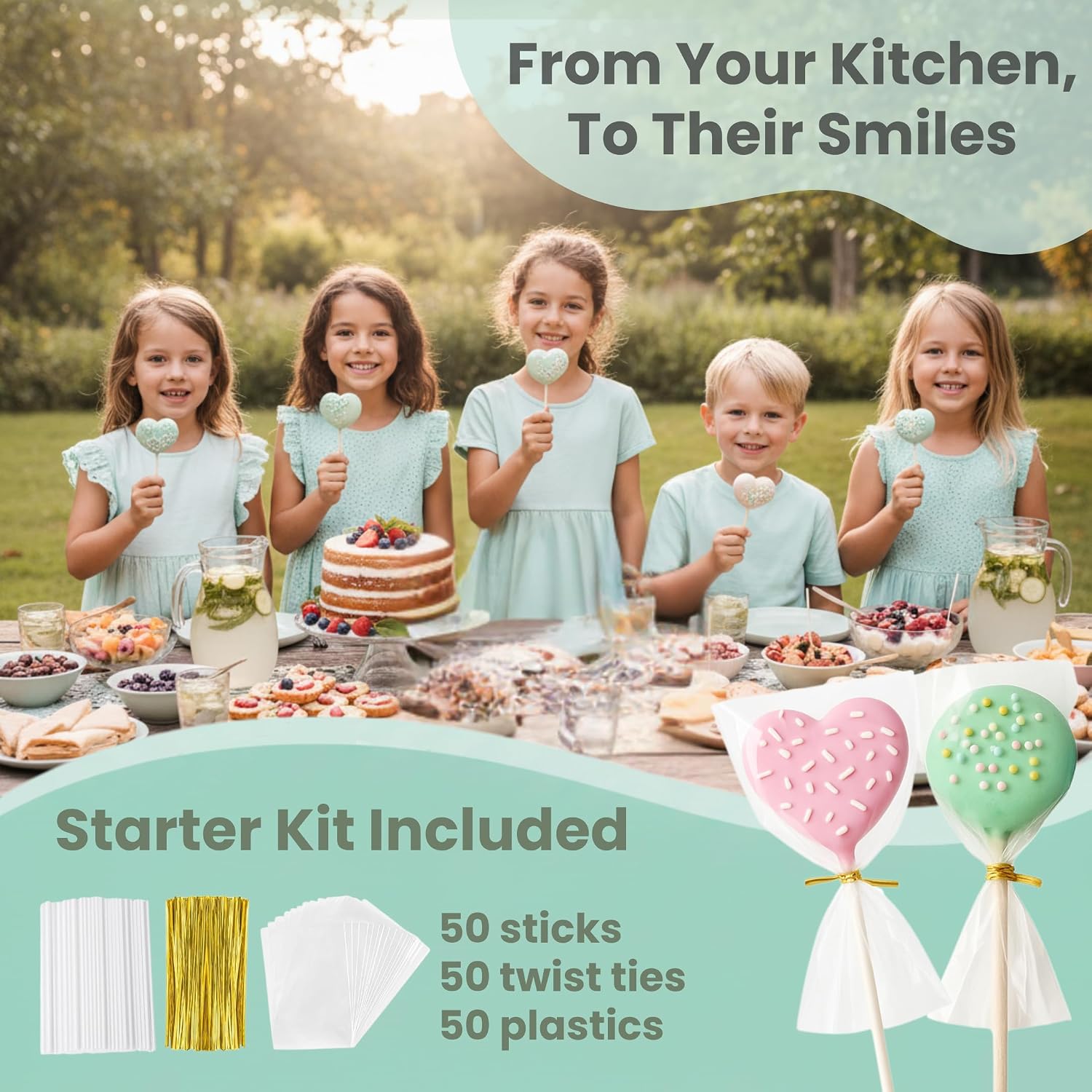 Round Cake Pop Mold and Tray Set - Circle & Heart Shapes with Sticks - Cake Pop Maker Kit for Kids & Adults - Food Grade PETG, Easy Press Cutter, Baking Tool for Treats, Birthdays & Parties