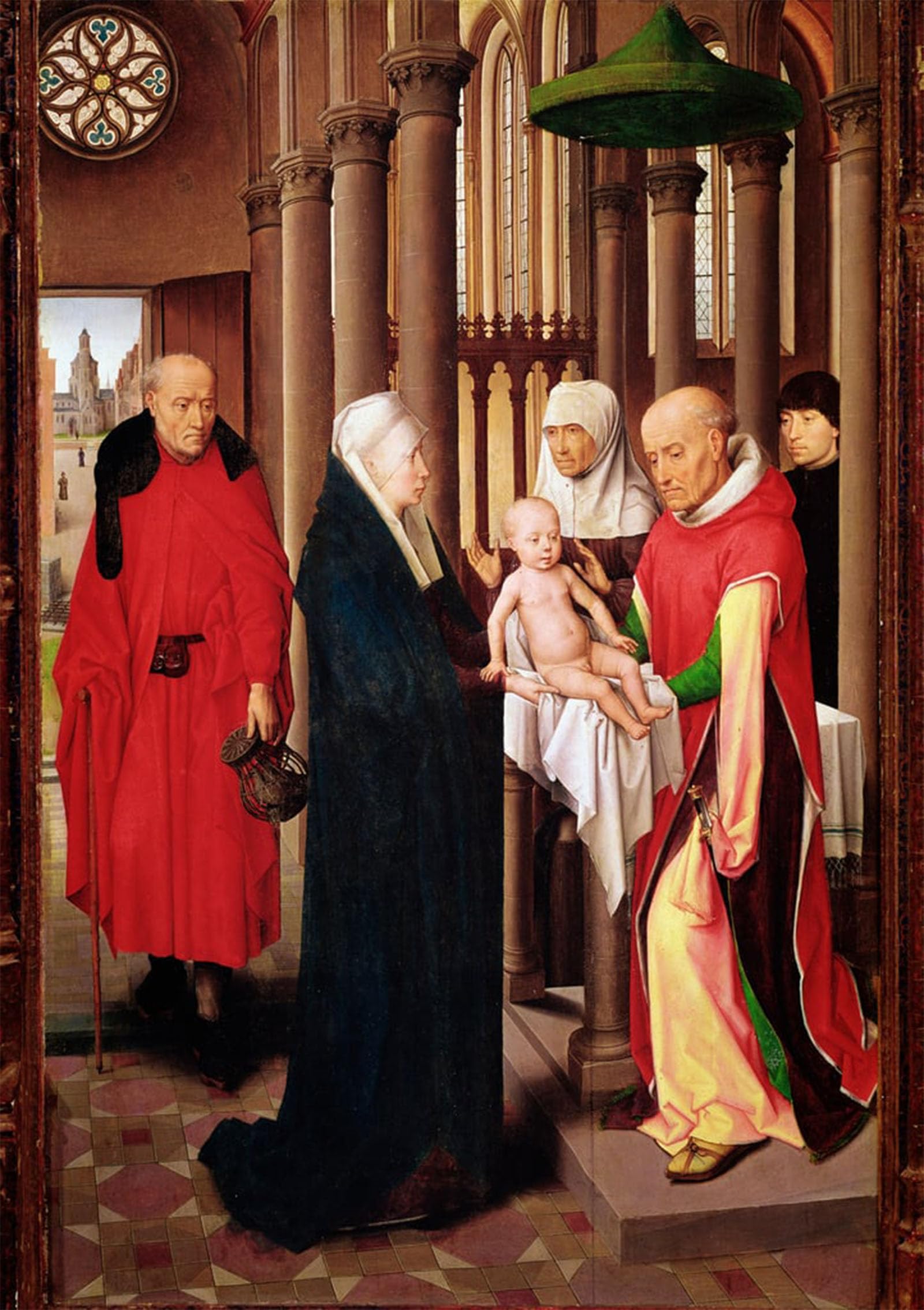 ARTXLXXBN Famous Prints Artwork Pictures Poster Painting Art Presentation in the Temple Right of the of Adoration of the Magi by Hans Memling Artwork Landscape Pictures for Home Decor 60x90cm
