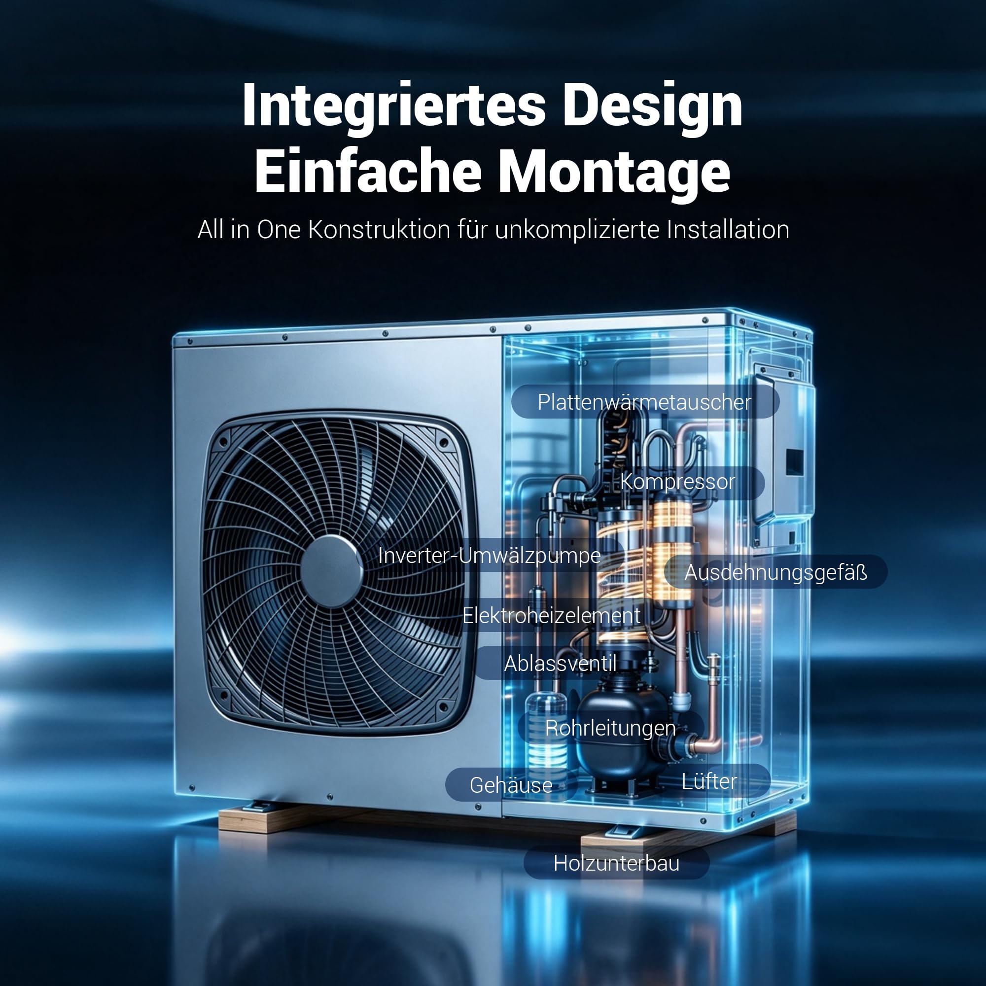 Bomba de Calor de Agua Caliente A+++, COP 5.1, Bomba de Calor Monobloque de 8 kW, Bomba de Calor aire-agua R290, Tecnología de Conversión de Frecuencia, 5-75 ℃