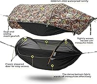 Vista 4 de Camping Hammock Tent with Mosquito Net & RainFly, 3 in 1 Waterproof Lightweight Portable Sleeping Hammock Bug, Travel Outdoor Gear with Tree Strap