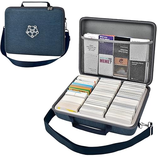 ALKOO Trading Card Case, 2000+ Card Deck Box for MTG Commander, for YuGiOh, for Magic The Gathering, for Cards Against Humanity, 2025 2024 Football Baseball Sports Collectible Cards Holder (Blue)