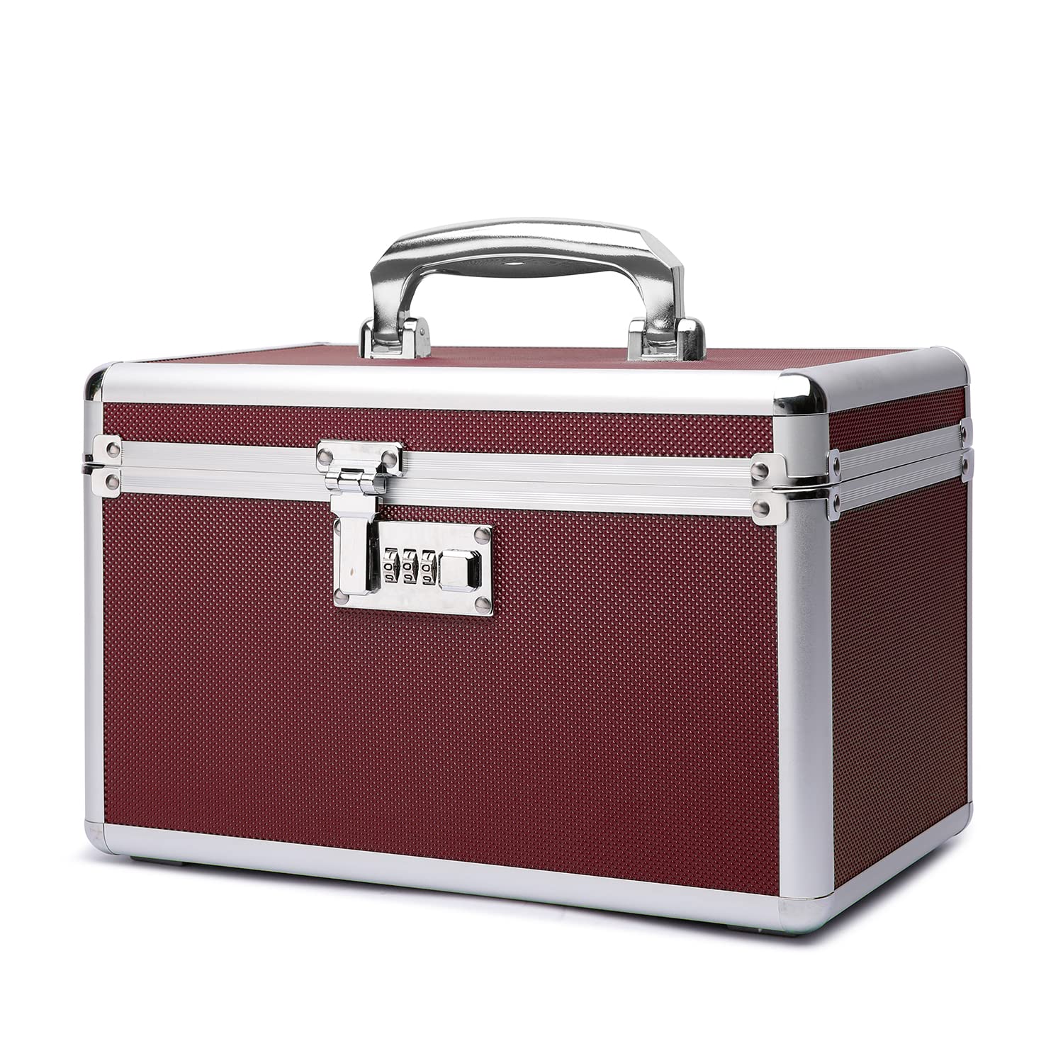 HEWEI WORKS Storage Lockbox with Combination Lock, Lockable Medicine Storage Box, Empty First Aid Box, Multipurpose Lockbox for Home and Outdoor Use (Brown, Medium)