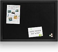 Vista 9 de Board2by Tablero de Anuncios de Corcho Blanco con Lino, Marco de Madera 30" x 20" Tablero de Corcho, Tablero de Oficina para Decoración de Pared