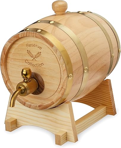 Foster & Rye Bourbon Moonshine de madera, infusión de whisky, jarra con espita, dispensador de licor, barril de bebidas, capacidad para 25.4 fl oz,