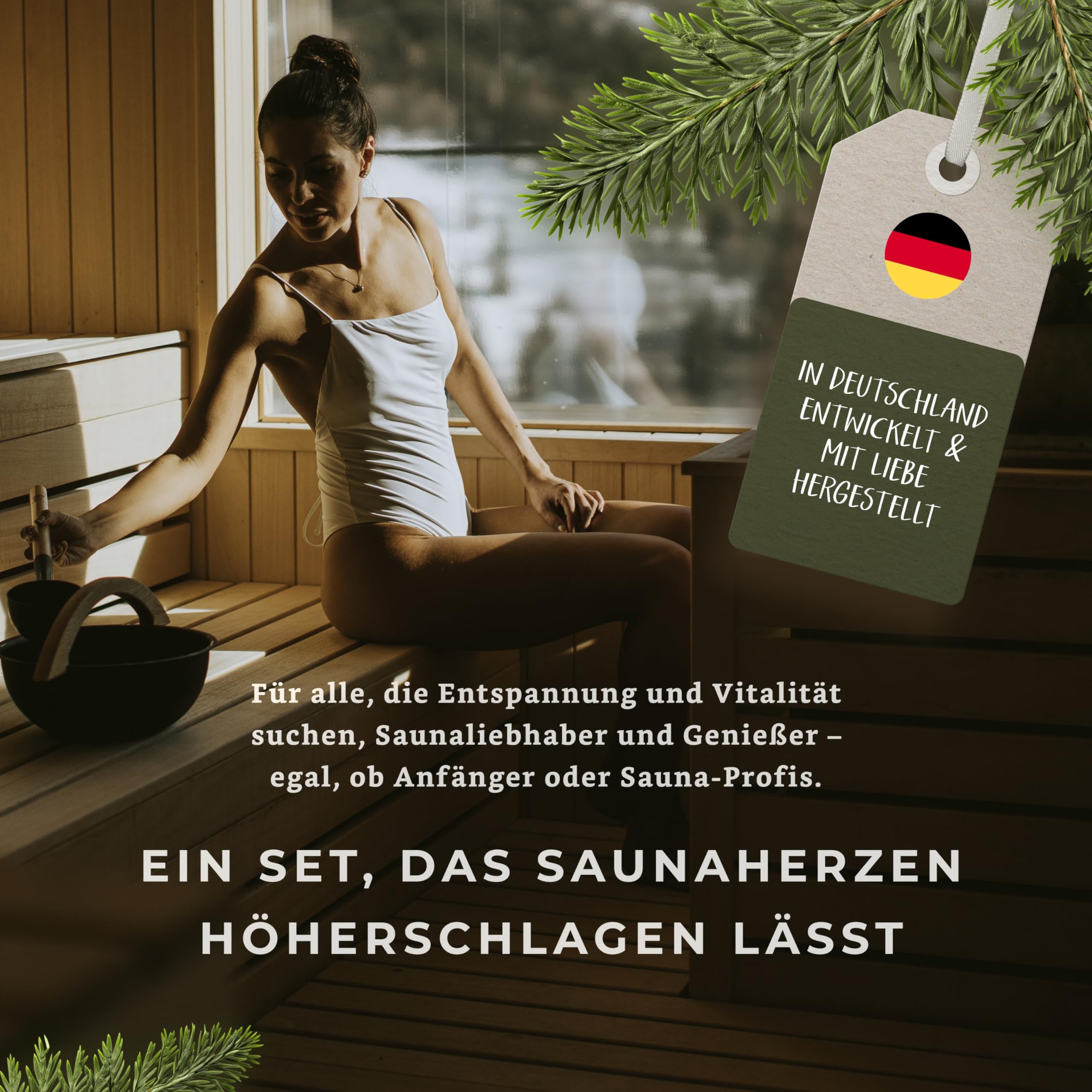 Amari ® Saunaaufguss Set Alpenglück – natürliche Saunadüfte mit Bio-Ethanol – Naturreine Ätherische Öle – Aufgussmittel, Sauna, Saunaöl, Duftöl