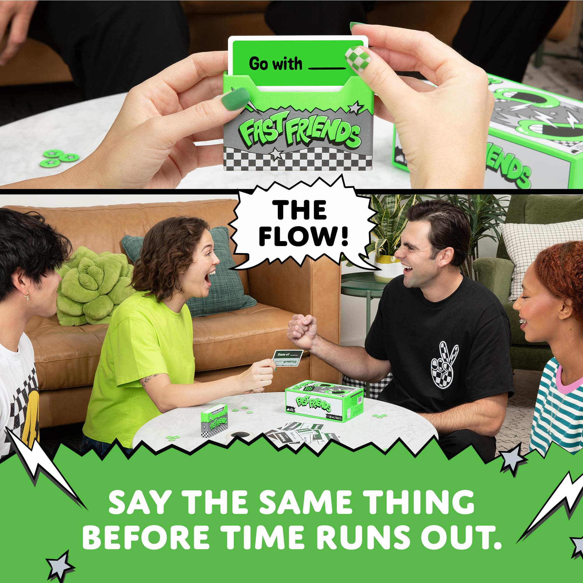 Fast Friends Party Game, Speed Guessing Card Game with Timer, Life Tokens, and Card Holder - Image 3