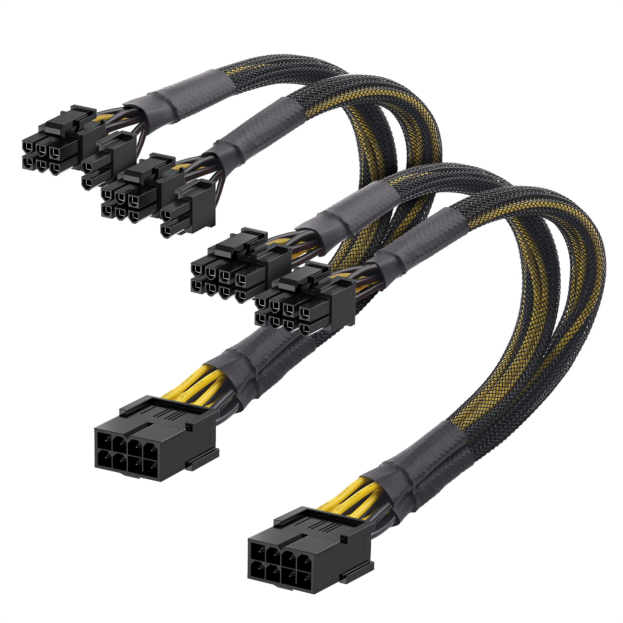 Cable Matters 2-Pack PCIe 8 Pin to Dual 8 Pin (6+2) Female to Male PCIe Power Adapter for GPUs - 9 Inches