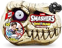 Vista 4 de ZURU SMASHERS Isla de Dinosaurios T-Rex Batallas (Versión Negra) de ZURU 50+ Sorpresas Dinosaurio Coleccionable para Niños T-Rex Triceratops Slime